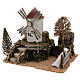 Working windmill with trees, for 6-8 cm nativity 25x30x20 cm s2