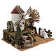 Working windmill with trees, for 6-8 cm nativity 25x30x20 cm s3