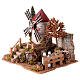 Working windmill with trees, for 6-8 cm nativity 25x30x20 cm s2