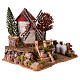 Working windmill with trees, for 6-8 cm nativity 25x30x20 cm s3