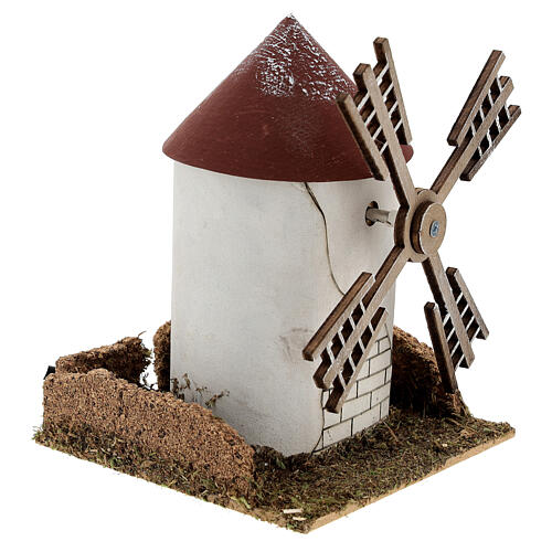 Windmühle elektrische für Krippe, 20x15x15 cm 3