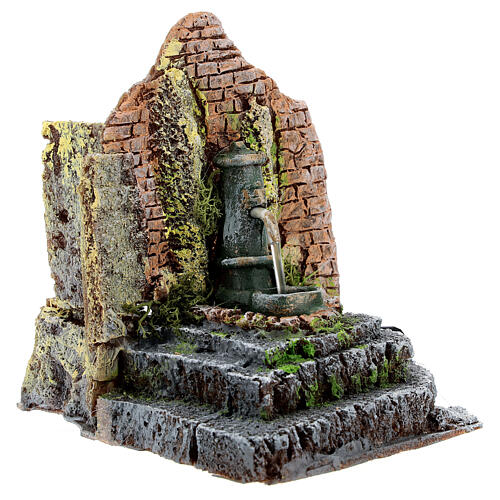 Working fountain in masonry Nativity Scene 10-12 cm 14x13x12 cm 5