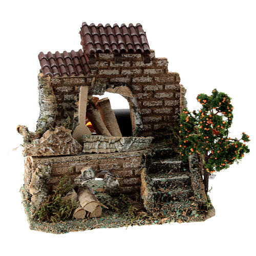 Working fire oven figurine, 20x15x10 cm 6-8 cm nativity 3