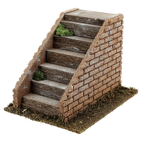 Staircase with steps in masonry nativity scenes 8-12 cm 16x20x15 cm 2