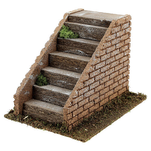 Stairs with masonry steps for Nativity scenes with 8-12 cm figurines 15x20x15 cm 2