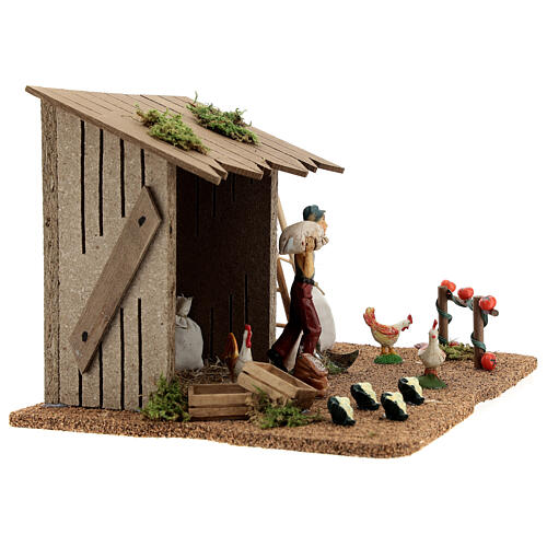 Farmer shed with animals, Moranduzzo 20x25x15 cm 4