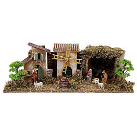 Village with Nativity scene, Moranduzzo 8-10 cm 20x55x25 cm