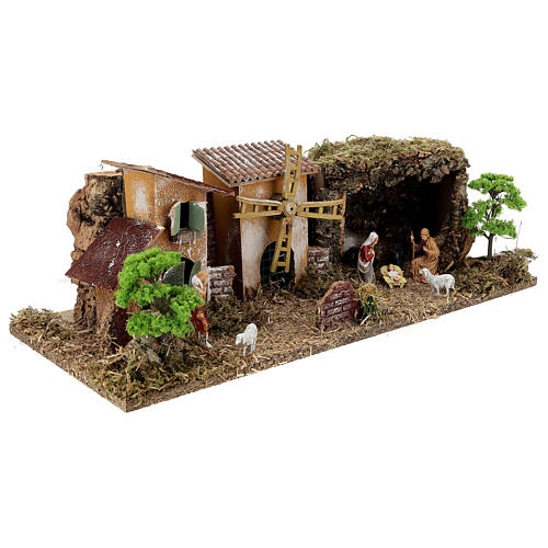 Village with Nativity scene, Moranduzzo 8-10 cm 20x55x25 cm 3