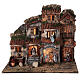 Complete Neapolitan Nativity Scene red bricks sheeps lights and fountain 45x50x30 cm for figurines of 8 cm average height s1