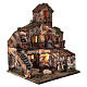 Complete Neapolitan Nativity Scene lights fountain three levels 40x40x30 cm for figurines of 8 cm average height s5