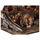 Complete Neapolitan Nativity Scene with lights fountain and balconies 40x60x35 cm for figurines of 8 cm average height s4