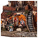Pueblo belén napolitano tres pisos luces fuente 45x45x45 estatuas 8 cm s2