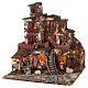 Pueblo belén napolitano tres pisos luces fuente 45x45x45 estatuas 8 cm s3