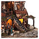 Pueblo belén napolitano tres pisos luces fuente 45x45x45 estatuas 8 cm s4