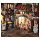Borgo presepe napoletano completo illuminato fontanella 30x35x25 statue 6 cm  s2
