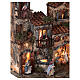 Borgo presepe napoletano completo illuminato fontanella 30x35x25 statue 6 cm  s4
