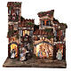 Complete setting for Neapolitan Nativity Scene lights and fountain 30x35x25 cm for figurines of 6 cm average height s1
