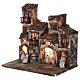Complete setting for Neapolitan Nativity Scene lights and fountain 30x35x25 cm for figurines of 6 cm average height s3