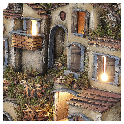 Pueblo plaza entre las rocas belén napolitano luces 50x30x40 estatuas 10-12 cm 3