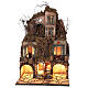 Pueblo musgo corcho belén napolitano iluminado 70x40x45 para estatuas 8-10 cm s1