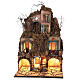 Borgo muschio sughero presepe napoletano illuminato 70x40x45 per statue 10 cm s1