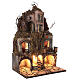 Borgo muschio sughero presepe napoletano illuminato 70x40x45 per statue 10 cm s3