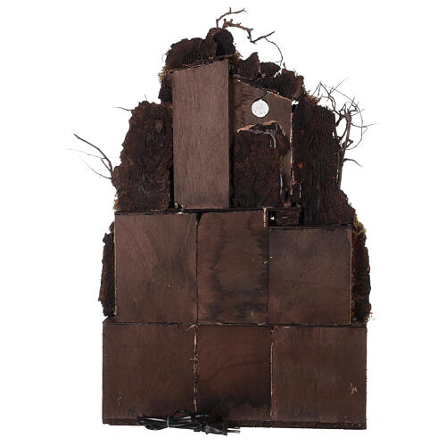 Wioska z mchu, korka do szopki neapolitańskiej z oświetleniem, 70x40x45 cm, dla figur o wysokości 10 cm 4