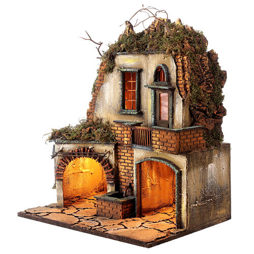 Otoczenie do szopki neapolitańskiej z tarasem i fontanną, 50x40x30, do figurek 8-10 cm 3