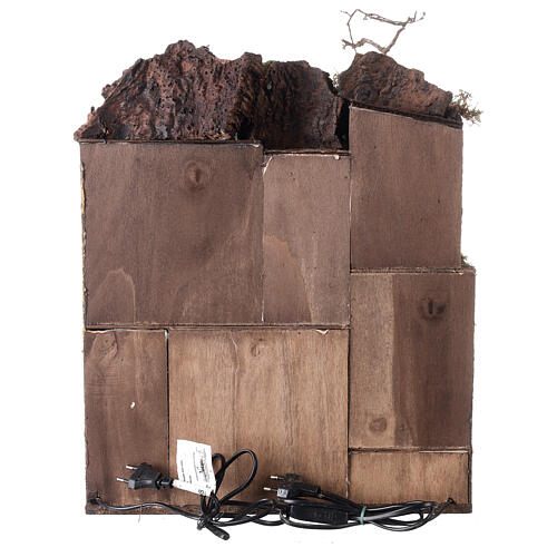 Wioska do szopki neapolitańskiej z balkonami, oświetlona, fontanna, 50x40x30, figurki 10-12 cm 5