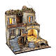 Presepe napoletano borgo illuminato 50x50x40 cm per statue 8-10 cm s3