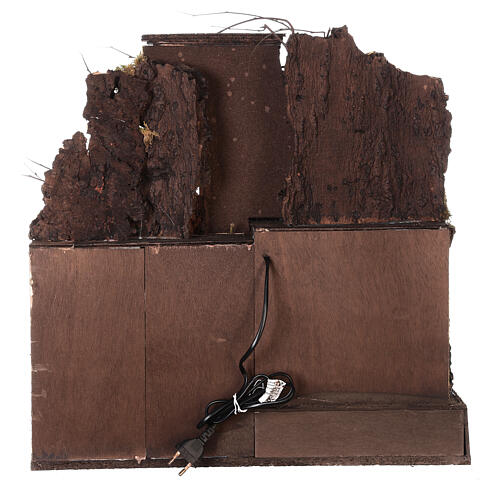 Miasteczko, szopka neapolitańska, oświetlenie, 60x50x40, na figurki 10 cm 4