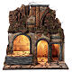 Aldeia iluminada presépio napolitano ruínas de arco, para presépio com figuras de altura média 10 cm, medidas: 60x50x40 cm s1