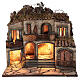 Borgo tre case presepe napoletano illuminato 50x50x40 per statue 10-12 cm s1