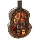 Presepe chitarra completo Napoli illuminato 125x50x20 statue 6 cm s8