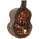 Presépio em guitarra completo Nápoles iluminado, figuras altura média 6 cm, medidas: 125x50x18 cm s4