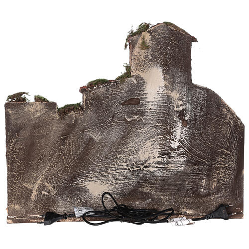 Aldeia presépio napolitano completo com fonte e luzes 45x50x35 cm 6