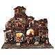 Complete Neapolitan Nativity Scene village fountain and lights 45x50x35 cm s1