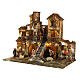 Complete Neapolitan Nativity Scene village stairs fountain oven lights and figurines 40x50x30 cm s3