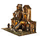 Complete Neapolitan Nativity Scene village stairs fountain oven lights and figurines 40x50x30 cm s4