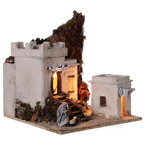 Arab setting (A) white houses for Neapolitan Nativity Scene with 8 cm figurines 35x35x35 cm 4