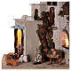 Krippendorf mit Figuren aus Terrakotta und Lichtern Neapolitanische Krippe, 40x35x35 cm s2