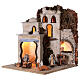 Palestinian village illuminated (C) Neapolitan Nativity Scene with 8 cm figurines 40x35x35 cm s3