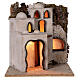 Palestinian village illuminated (C) Neapolitan Nativity Scene with 8 cm figurines 40x35x35 cm s5