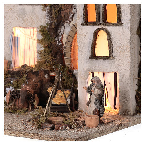 Arab village (E) market firepace Neapolitan Nativity Scene for 8 cm figurines 40x35x35 cm 2