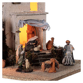 Arab village (F) terracotta figurines and animals 8 cm average height for Neapolitan Nativity Scene 35x35x35 cm
