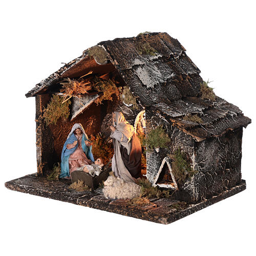 Stable for Neapolitan Nativity Scene with terracotta figurines of 12 cm high 25x30x20 cm 3