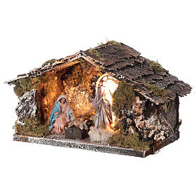 Cabane complète santons terre cuite tissu 8 cm crèche napolitaine 15x30x15 cm