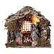 Heilige Familie in Hütte Weihnachtsgeschichte Neapolitanische Krippe, 15x20x15 cm s1