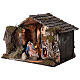 Cabaña Natividad iluminada estatuas terracota 14 cm belén napolitano 30x40x30 cm s3