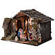 Lighted stable with Neapolitan nativity statues 14 cm terracotta 30x40x30 cm s3